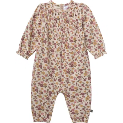 Modern Moments™ By Gerber Babies'  Smocked Long Leg Romper In Brown