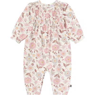 Modern Moments™ By Gerber Babies'  Smocked Long Leg Romper In Pink