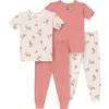 Modern Moments™ By Gerber Snug Fit 4-piece Pajama Set In Ivory Lemon Vine