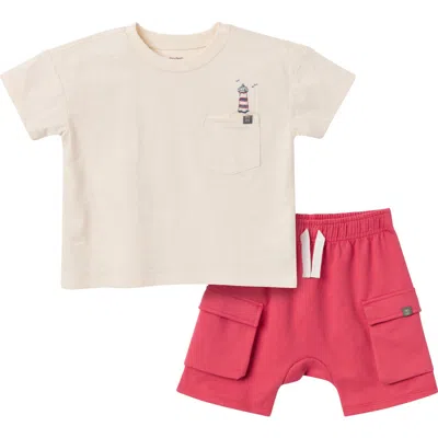 Modern Moments™ By Gerber Babies'  Top And Cargo Shorts Set In Beige