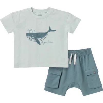 Modern Moments™ By Gerber Babies'  Top And Cargo Shorts Set In Light Blue