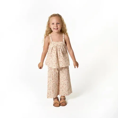 Modern Moments™ By Gerber Babies'  Top And Cropped Pants Set In Beige Vine Floral