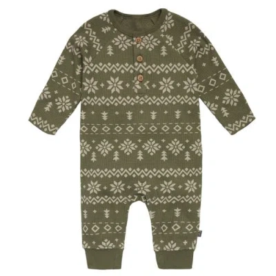 Modern Moments™ By Gerber Babies'  Waffle Knit Romper In Fair Isle