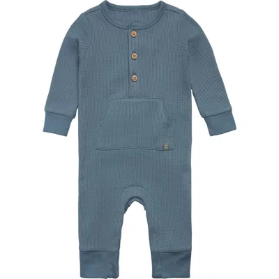 Modern Moments™ By Gerber Waffle Knit Romper With Kangaroo Pocket In Medium Blue