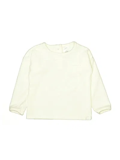 Pre-owned Modern Moments Kids' Long Sleeve Top Ivory Crew Neck Tops In White
