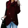 Modern Owl Button Embellished Sweater In Wine Red In Multi