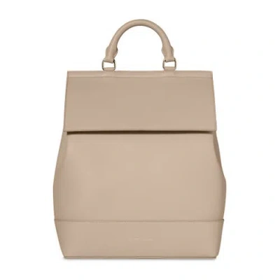 Modern Picnic Faux Leather Backpack In Cream