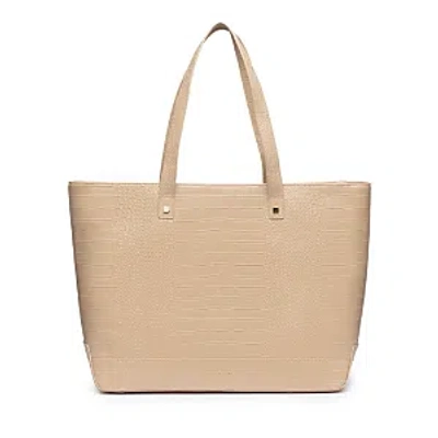 Modern Picnic The Croc Embossed Faux Leather Tote In Neutral