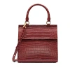 Modern Picnic Women's Large Luncher Embossed Faux Leather Shoulder Bag In Dark Red