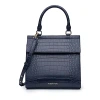 Modern Picnic Women's Large Luncher Embossed Faux Leather Shoulder Bag In Navy