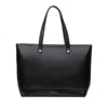 Modern Picnic The Grained Vegan Leather Tote In Black