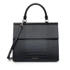 Modern Picnic The Large Luncher Crocodile-embossed Vegan Leather Bag In Black Croc