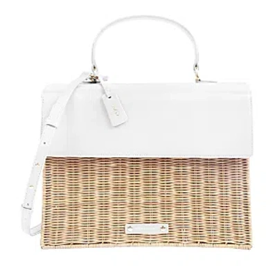 Modern Picnic The Large Luncher Wicker Lunch Box In White
