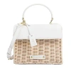 Modern Picnic Women's The Mini Wicker & Vegan Leather Luncher In White Wick