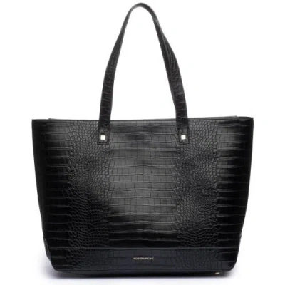 Modern Picnic The Tote In Black Croc