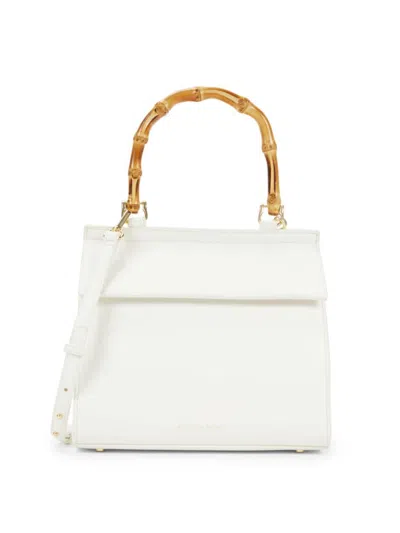 Modern Picnic Women's Luncher Top Handle Bag In White Bamboo