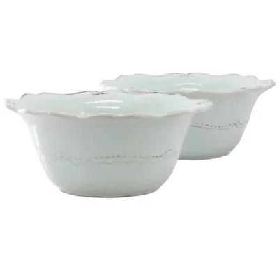 Modern Southern Home 2 Piece 10 Inch Scalloped Stoneware Serving Bowl Set In Brown