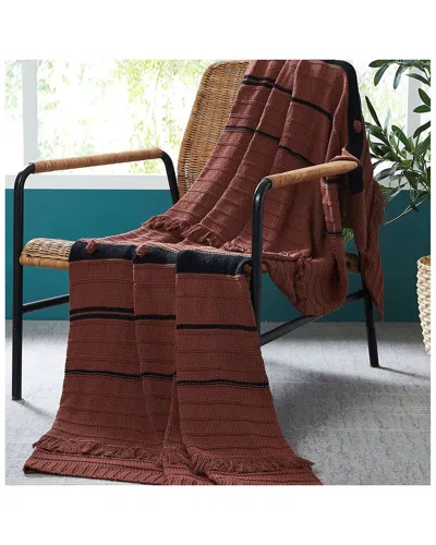 Modern Threads 100% Cotton Knit Throw In Brown