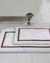 Modern Threads 2-pack Reversible Contrast Stripe Bath Mat Set In Brown