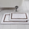 Modern Threads 2-pack Reversible Contrast Stripe Bath Mat Set In Mocha