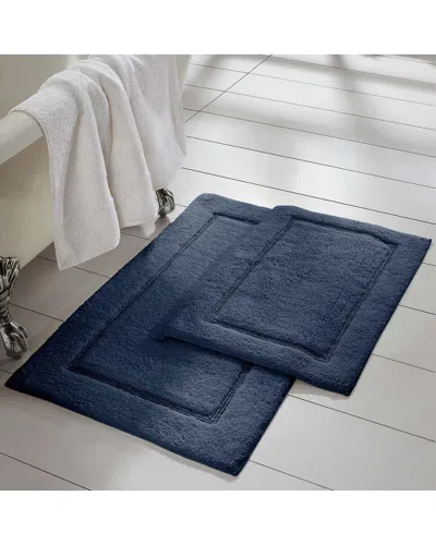 Modern Threads 2-pack Solid Loop Bath Mats In Blue