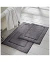 Modern Threads 2-pack Solid Loop With Non-slip Backing Bath Mat Set In Gray