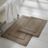 Modern Threads 2-pack Solid Loop With Non-slip Backing Bath Mat Sets In Mocha