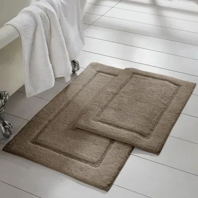 Modern Threads 2-pack Solid Loop With Non-slip Backing Bath Mat Sets In Mocha