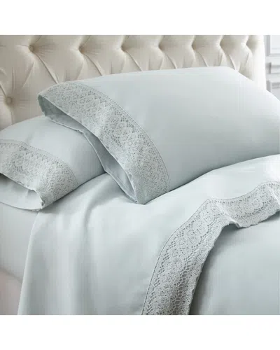 MODERN THREADS MODERN THREADS 4PC CROCHET LACE MICROFIBER SHEET SET