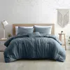 Modern Threads 4-piece Garment-washed Comforter Set In Blue