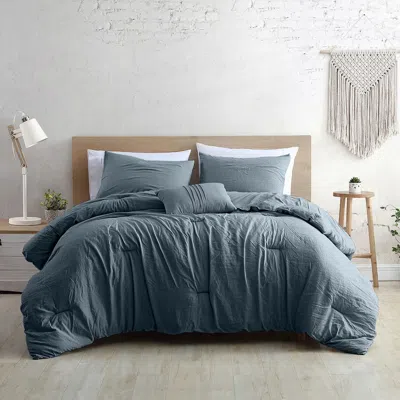 Modern Threads 4-piece Garment-washed Comforter Set In Blue