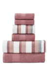 Modern Threads 6-piece Mixed Stripe & Solid Cotton Towel Set In Gold