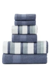 Modern Threads 6-piece Mixed Stripe & Solid Cotton Towel Set In Rosewood