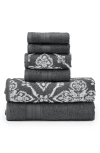 Modern Threads 6 Piece Yarn Dye Towel Set In Coal