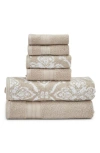 Modern Threads 6 Piece Yarn Dye Towel Set In Khaki