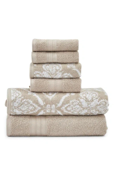 Modern Threads 6 Piece Yarn Dye Towel Set In Gray