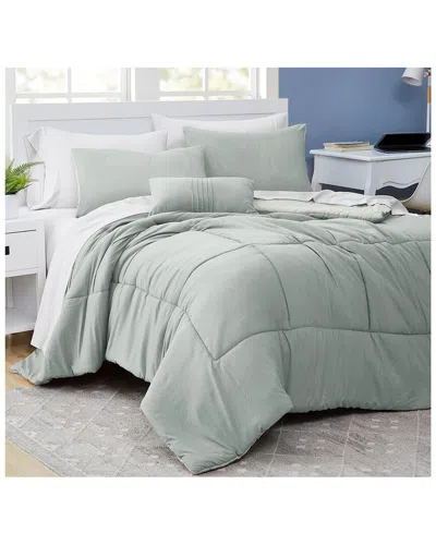 Modern Threads 6pc Garment Washed Complete Bed Set In Green