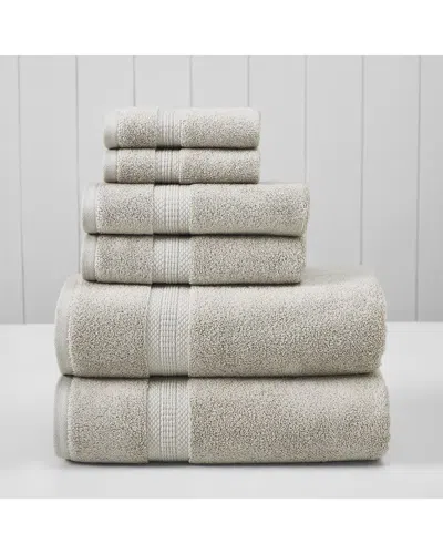 Modern Threads 6pc Rayon & Cotton-blend Ultra Soft & Absorbent Towel Set In Brown