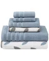 Modern Threads 6pc Vines Yarn Dyed Towel Set