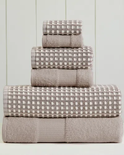 Modern Threads 6pc Yarn-dyed Cobblestone Jacquard Towel Set