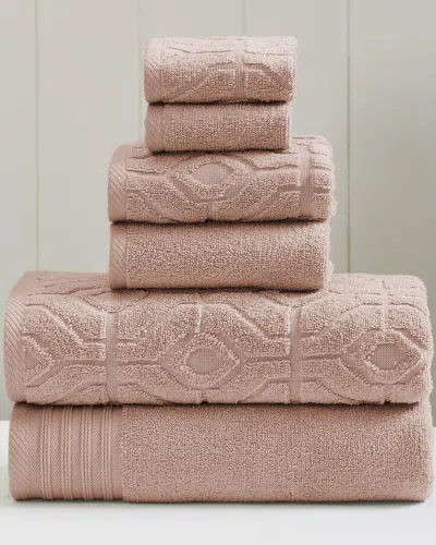 Modern Threads 6pc Yarn-dyed Diamond Gate Jacquard Towel Set