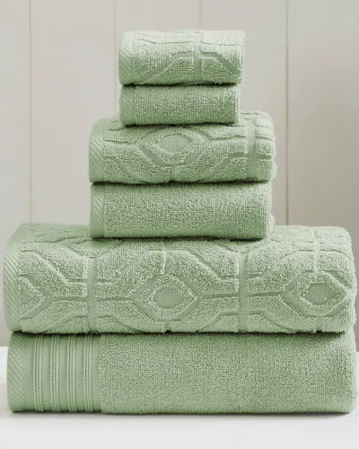 Modern Threads 6pc Yarn Dyed Diamond Gate Jacquard Towel Set