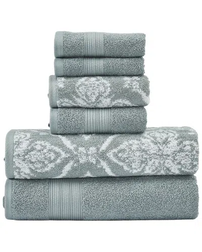 Modern Threads 6pc Yarn Dyed Jacquard Towel Set In Green