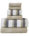 Modern Threads 6pc Yarn Dyed Jacquard Towel Set In Khaki