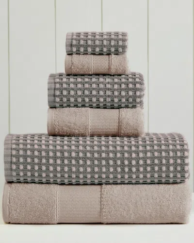 Modern Threads 6pc Yarn-dyed Cobblestone Jacquard Towel Set