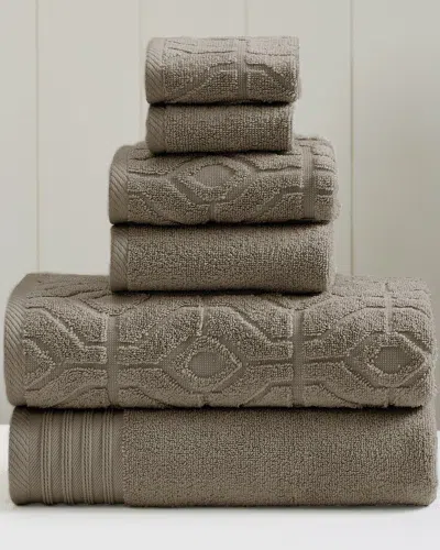 Modern Threads 6pc Yarn-dyed Diamond Gate Jacquard Towel Set