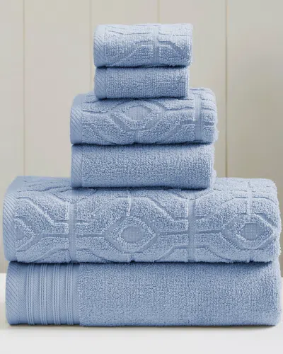 Modern Threads 6pc Yarn-dyed Diamond Gate Jacquard Towel Set