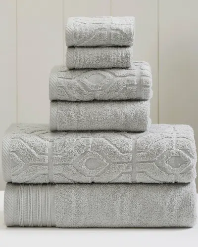 Modern Threads 6pc Yarn-dyed Diamond Gate Jacquard Towel Set