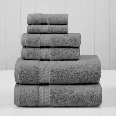 Modern Threads 6-piece Rayon From  Towel Set - Ultra Soft & Absorbent In Gray