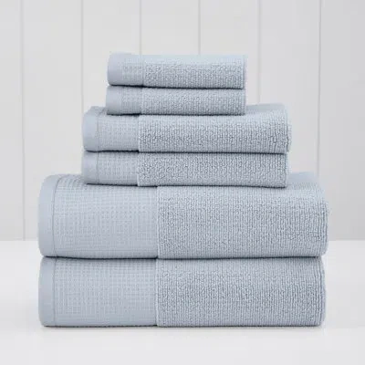Modern Threads 6-piece Waffle-rib Cotton Towel Set Soft Ultra-absorbent For Bathroom & Spa In Air
